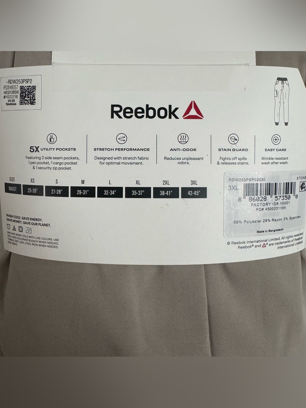 Reebok Tech Comfort Women's 3XL Scrub Jogger Pants Abbey Stone Stretch Pockets - Picture 8 of 14